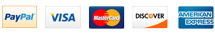 payment methods - paypal, visa, mastercard, discover, american express